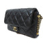 CHANEL Quilted CC GHW 19 Chain Shoulder Bag Lambskin Leather Black