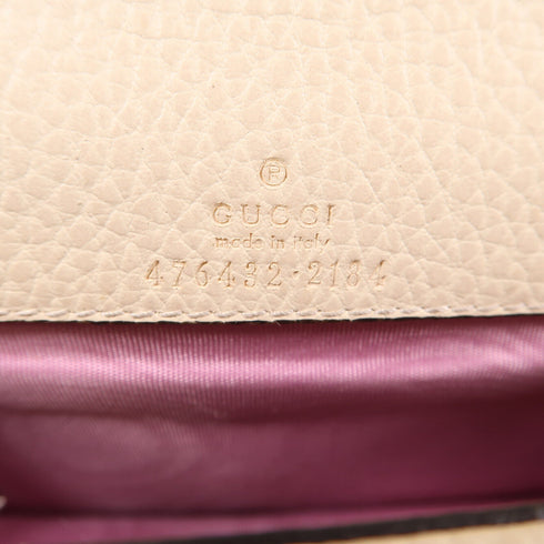 GUCCI GG SHW Dionysus Super Mini Shoulder Bag 476432 Calfskin Leather White