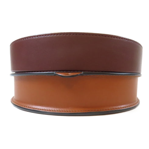 LOEWE GHW Heel Dou Shoulder Bag A894A01X02 Calfskin Leather Brown