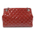 CHANEL Quilted CC SHW Chain Shoulder Bag Patent Leather Red v1