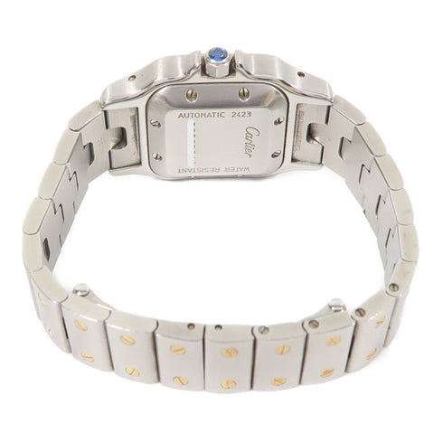 CARTIER Santos Galbee Automatic Watch 2423 18K Yellow Gold/Stainless Steel White