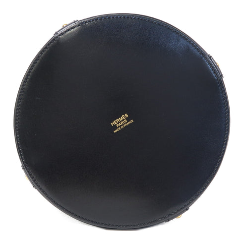 HERMES GHW Farming Cloute Bag Shoulder Bag Box Calf Leather Black