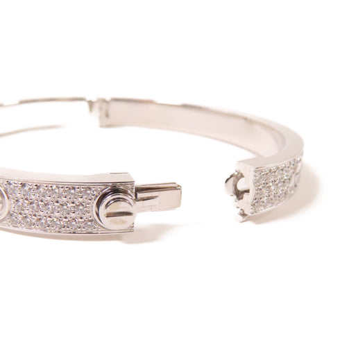 CARTIER Love Bracelet Bangle Diamond Cartier #17 18K White Gold