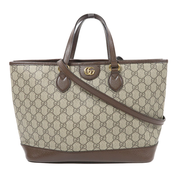 GUCCI GG GHW Ophidia Small 2 Way Tote Bag 765043 Coated Canvas/Calfskin Leather
