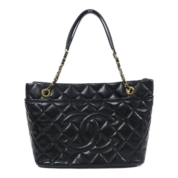 CHANEL CC GHW Chain Shoulder Bag Calfskin Leather Black v8