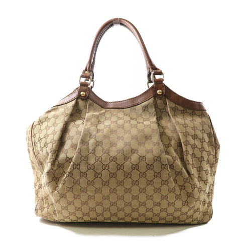 GUCCI GG GHW Sukey Hobo Shoulder Bag 211943 Canvas Brown v1