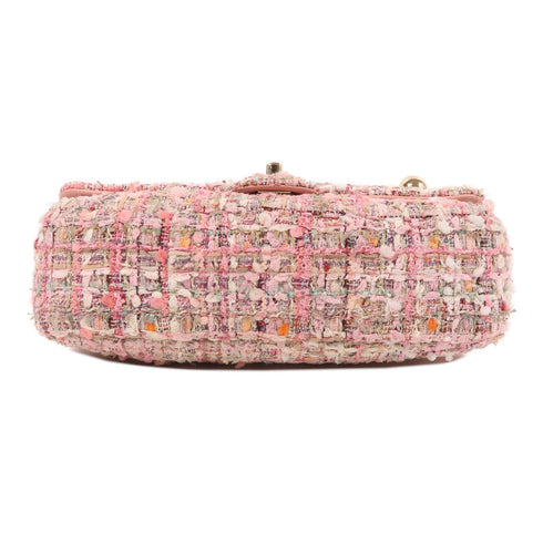 CHANEL CC GHW 2 Way Shoulder Bag Tweed Pink
