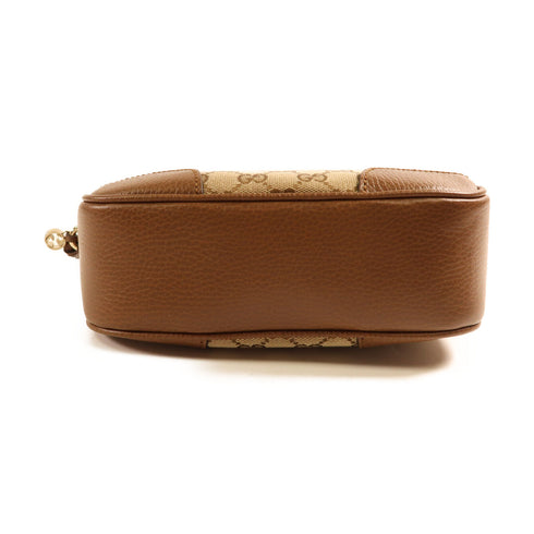 GUCCI GG GHW Shoulder Bag Canvas 449413 Brown