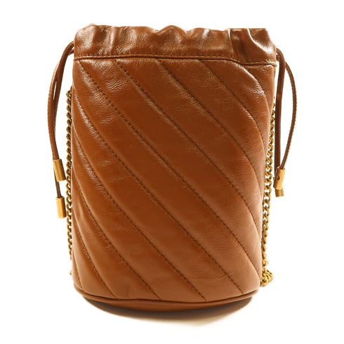 GUCCI GHW GG Marmont Chain Shoulder Bag 575163 Calfskin Leather Brown