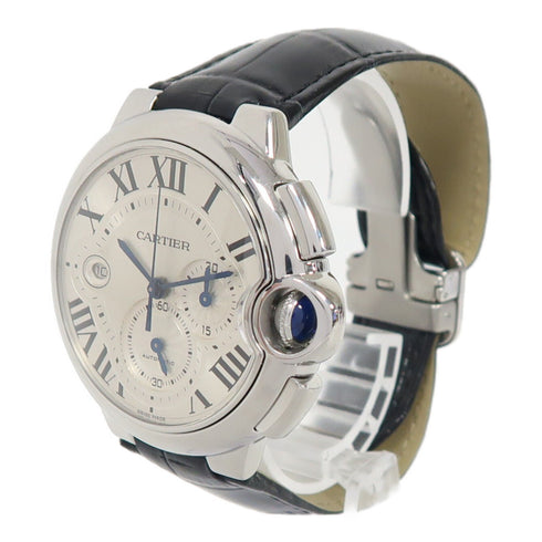 CARTIER Ballon Bleu Chronograph Automatic Watch W6920078 Steel White