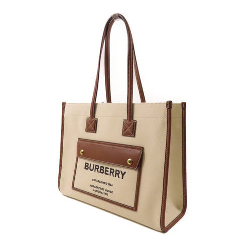 BURBERRY GHW Freya Tote Bag Canvas