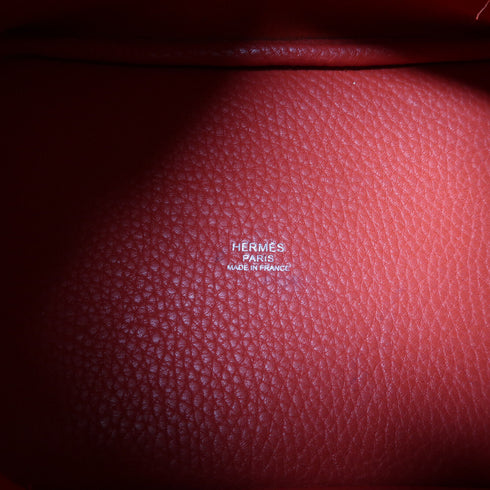 HERMES PHW Picotin PM Tote Bag Taurillon Clemence Stamp T T5 Rose Jaipur/Red
