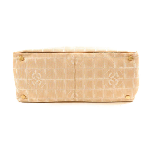 CHANEL CC Handbag Shoulder Bag Canvas Beige