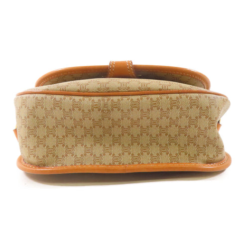 CELINE GHW Shoulder Bag Crossbody Coated Canvas Brown
