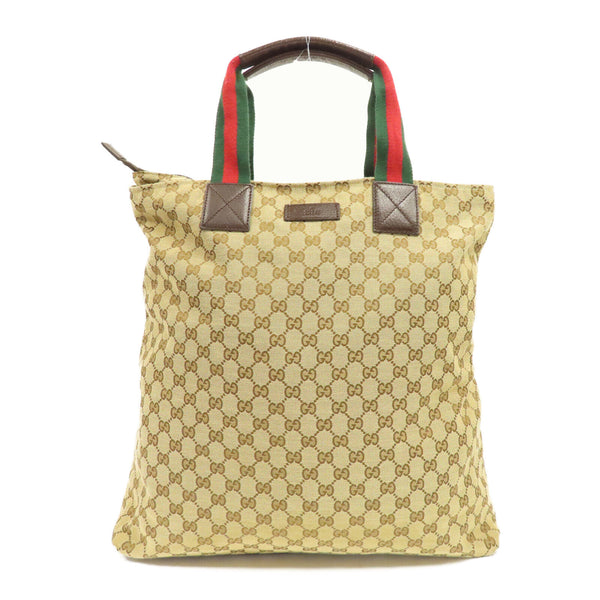 GUCCI GG Tote Bag Handbag 131233 Canvas Brown