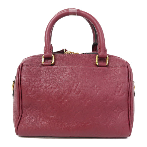 LOUIS VUITTON LV GHW Speedy 25 2 Way Shoulder Bag M40762 Monogram Empreinte Red