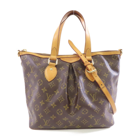 LOUIS VUITTON LV GHW Palermo PM 2 Way Shoulder Bag M40145 Monogram Brown v9