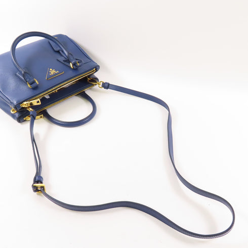 PRADA GHW Killer Bag 2way Shoulder Bag Saffiano Leather Navy