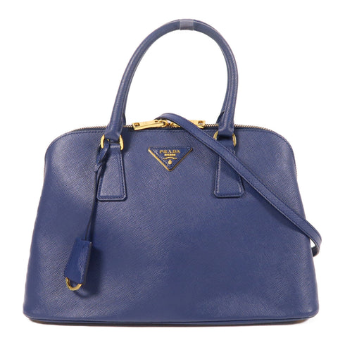 PRADA GHW 2 Way Shoulder Bag BL0837 Saffiano Leather Blue