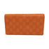 GUCCI GG GHW Long Wallet Calfskin Leather Orange