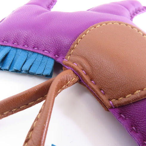 HERMES Rodeo GM Charm Veau Swift Leather Anemone Purple Brown Blue