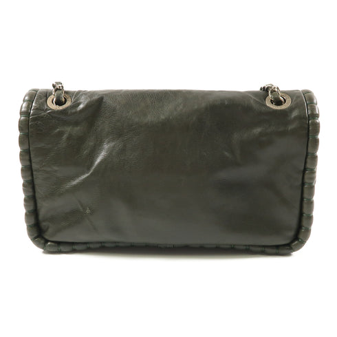 CHANEL CC SHW Chain Shoulder Bag Calfskin Leather Dark Green v1