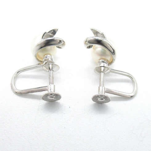 MIKIMOTO Pearl Earrings 14K White Gold