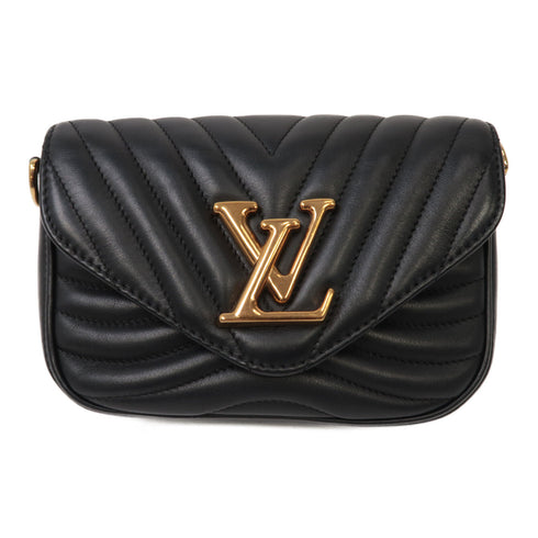 LOUIS VUITTON LV GHW New Wave 2 Way Bag M56461 Calfskin Leather Black
