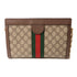 GUCCI GG GHW GG Supreme Ophidia Chain Shoulder Bag Coated Canvas Brown