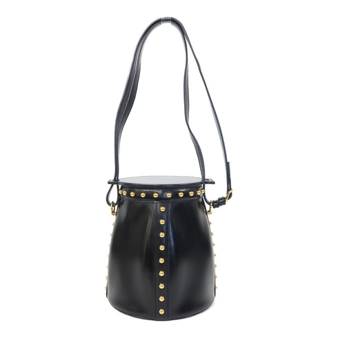 HERMES GHW Farming Cloute Bag Shoulder Bag Box Calf Leather Black