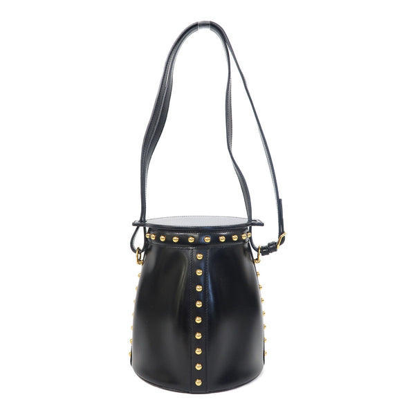 HERMES GHW Farming Cloute Bag Shoulder Bag Box Calf Leather Black