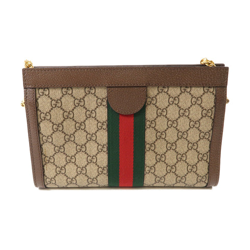 GUCCI GHW Shoulder Bag 503876 PVC Coated Canvas Brown