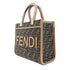 FENDI GHW Sunshine Small Shoulder Bag 8BH394 Canvas/Leather Brown