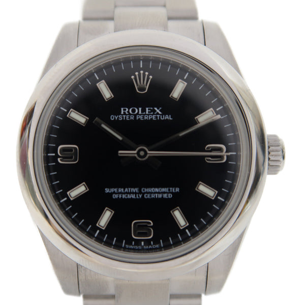 ROLEX Oyster Perpetual 31mm Automatic Watch 177200 Stainless Steel Black