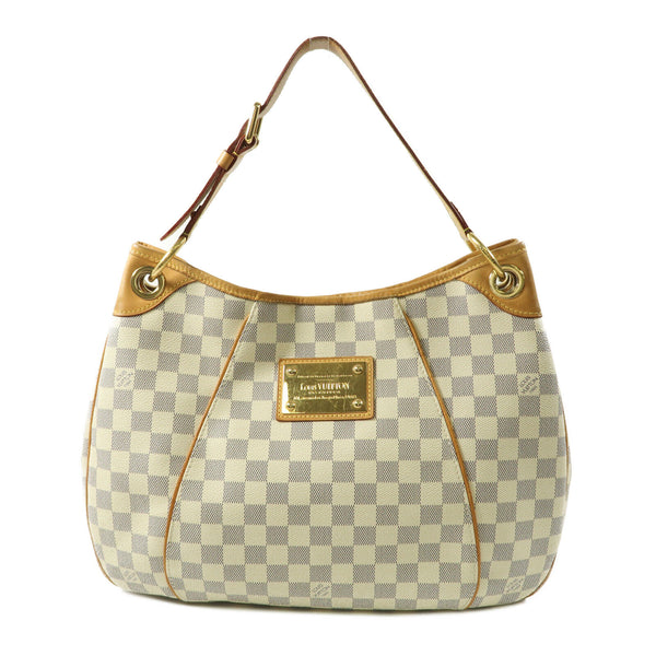 LOUIS VUITTON LV GHW Galliera PM Shoulder Handbag N55215 Damier Azur White
