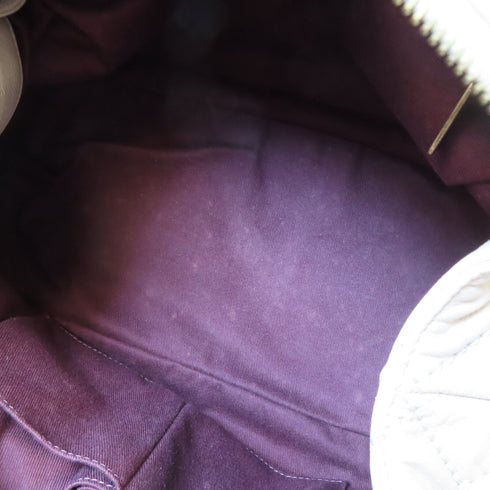 CHANEL Quilted CC GHW 2 Way Shoulder Handbag Calfskin Leather Beige