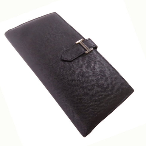 HERMES PHW Bearn Long Wallet Veau Epsom Leather Noir Black