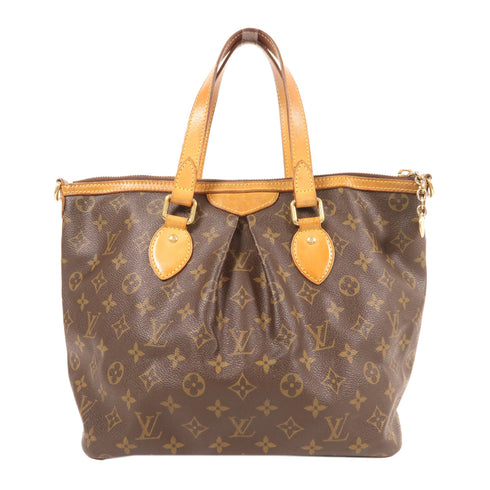 LOUIS VUITTON LV GHW Palermo PM 2 Way Shoulder Bag M40145 Monogram Brown v8