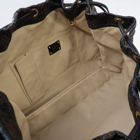 LOUIS VUITTON LV GHW Squishy Shoulder Bag M95259 Monogram Envinil Brown Black v1