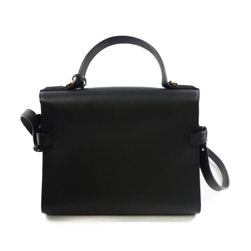 DELVAUX GHW Delvaux Tempete MM 2 Way Bag Calfskin Leather Black