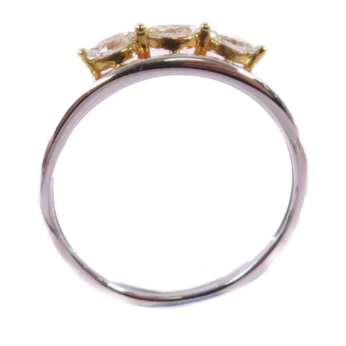 FINE JEWELRY 0.22ct Diamond Ring US#7.25 18K White Gold 18K Yellow Gold