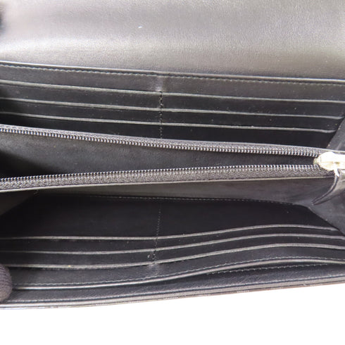 CHANEL CC SHW Long Wallet Patent Leather Black