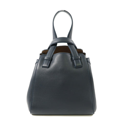 LOEWE GHW Hammock Nugget 2 Way Shoulder Handbag Calfskin Leather Navy