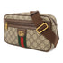 GUCCI GG GHW Waist Bag Coated Canvas Brown