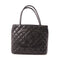 CHANEL Black Black Cowhide Leather Vintage Tote Bag Hand-Turned Bag Black Ca...
