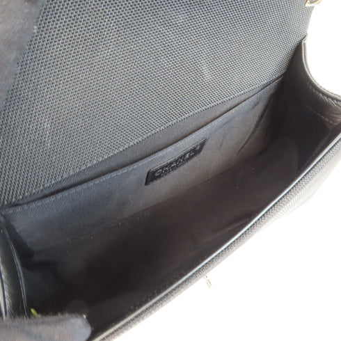 CHANEL Quilted CC SHW Boy 25 Chain Shoulder Bag A67086 Canvas Black/Yellow