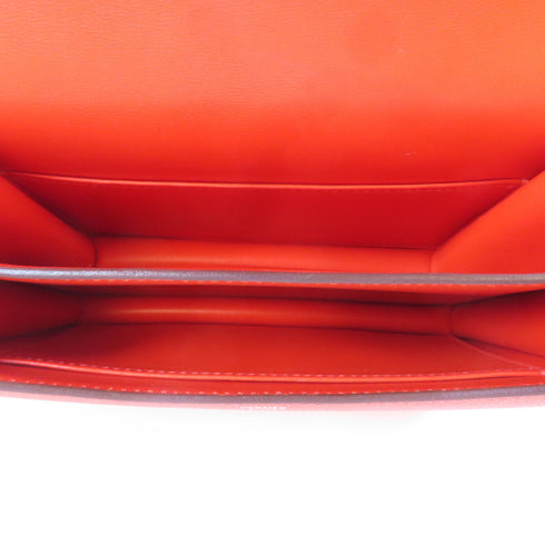 HERMES PHW Mini Constance Shoulder Crossbody Evercolor Leather Capucine Orange