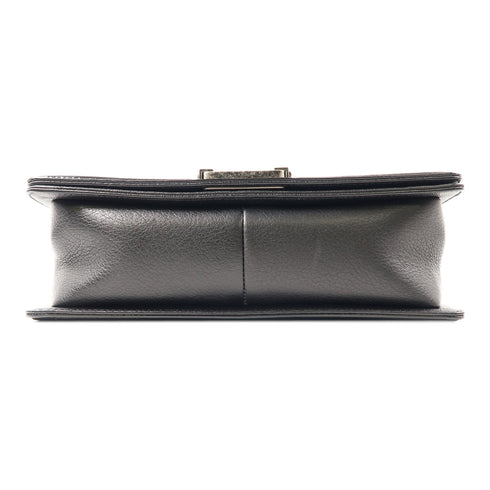 CHANEL Quilted CC SHW Chanel Boy Chain Shoulder Bag Calfskin Leather Black