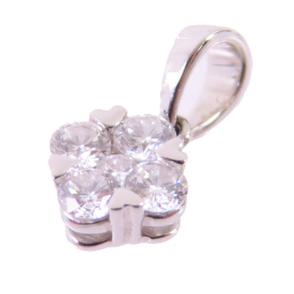 FINE JEWELRY 0.18ct Diamond Pendant Top 18K White Gold PT900 Platinum