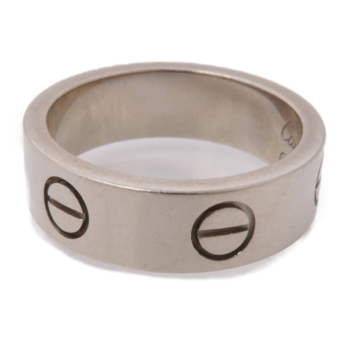 CARTIER Love Ring 18K White Gold Silver #51 US#5.5